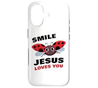 Carcasa para iPhone 17 Smile Jesus Loves You - Cute Ladybug Christian Faith Cartoon