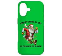 Carcasa para iPhone 17 Smile Santa Claus llega a la Ciudad Funny Xmas Santa Flying