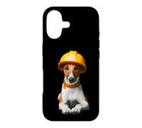 Carcasa para iPhone 17 Smooth Fox Terrier Dog Yellow Hard Hat Trabajador de la Construcción