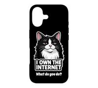 Carcasa para iPhone 17 Smug Tuxedo Cat posee el felino Divertido de Internet