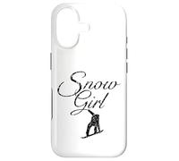Carcasa para iPhone 17 Snow Girl (Negro Vintage) Snowboard Snowboarder