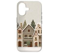 Carcasa para iPhone 17 Snowy Christmas Houses Row Cozy Winter Town Art