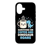 Carcasa para iPhone 17 Sobreviviendo en café y Dinosaurio ruge Entusiasta de los Dinosaurios