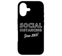 Carcasa para iPhone 17 Social Distancing Since 2003 Funny 2000s Meme Birthday 2003