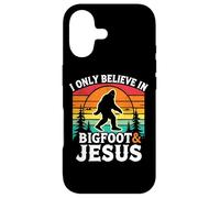 Carcasa para iPhone 17 Solo Creo en el Divertido Dios Retro de Bigfoot y Jesús, Sasquatch