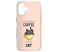 Carcasa para iPhone 17 Solo Quiero Beber café y acariciar a mi Gato Divertido Amante de los Gatos