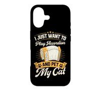Carcasa para iPhone 17 Solo Quiero Tocar el acordeón y acariciar a mi Gato