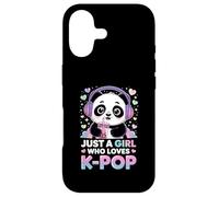 Carcasa para iPhone 17 Solo una Chica a la Que le Encanta el K-Pop Kawaii Panda Drink Boba Music
