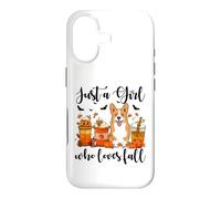 Carcasa para iPhone 17 Solo una Chica Que ama el otoño, Corgi Dog Pumpkin Cozy Autumn