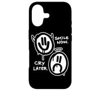 Carcasa para iPhone 17 Sonríe Ahora Llora Más Tarde Ángel Diablo Triste Caras Felices Graffiti
