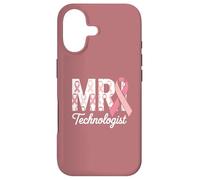 Carcasa para iPhone 17 Soporte para concientización sobre el cáncer de Mama con Cinta Rosa para tecnólogos de resonancia