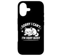 Carcasa para iPhone 17 Sorry I Can't I'm Very Busy Funny Cat Diseño Gráfico