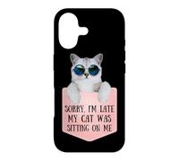 Carcasa para iPhone 17 Sorry I'm Late My Cat Was Sitting On Me Sarcastic