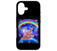 Carcasa para iPhone 17 Sphynx Cat Riding Pizza In Space Galaxy Taco Doughnut Cats