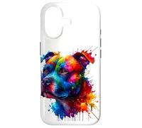 Carcasa para iPhone 17 Splash Art Staffordshire Bull Terrier Staffy Terriers