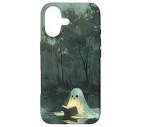 Carcasa para iPhone 17 Spooky Ghost Reading In A Lake Vintage Aesthetic Green