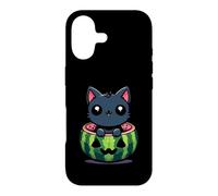 Carcasa para iPhone 17 Spooky Summer Sandía Jack O Farol Kawaii Cat