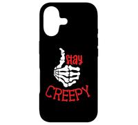 Carcasa para iPhone 17 Stay Creepy Skeleton Hand Thumbs Up, Adultos y Niños Halloween
