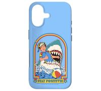 Carcasa para iPhone 17 Stay Positive Shark Attack Sarcastic Retro Funny Adult Humor