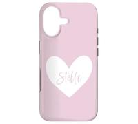Carcasa para iPhone 17 Stella Nombre Corazón Amor Mujer Niña Amiga Personalizado Rosa