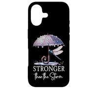 Carcasa para iPhone 17 Stronger Than The Storm Psalm 93 God Purple Dragonfly Bible