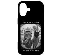 Carcasa para iPhone 17 Sudadera con Capucha Open The Door Peephole We Just Wanna Talk Cats
