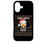 Carcasa para iPhone 17 Suéter navideño Dear Santa Christmas Geese Goose Ugly