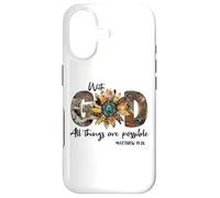 Carcasa para iPhone 17 Sunflower with God All Things Are Possible For Christian