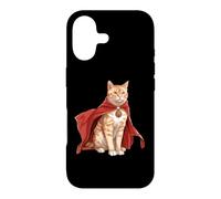 Carcasa para iPhone 17 Superhéroe Gato Naranja Capa Roja Super Hero Gato Gatito Gatito