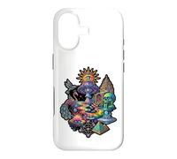 Carcasa para iPhone 17 Surrealista Cosmic Peacock Sun Eye Mushroom Skull Pyramid Art