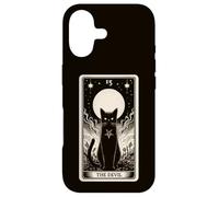 Carcasa para iPhone 17 Tarjeta de Tarot Diablo Negro Gato Medieval Vintage Horror
