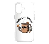 Carcasa para iPhone 17 Taza de café gruñón sarcástica antivibraciones matutinas Arte de Dibujos Animados
