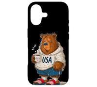 Carcasa para iPhone 17 Taza Divertida con diseño de Oso matutino Cansado