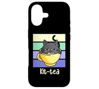 Carcasa para iPhone 17 Tea Shop Cozy Mystery Kit Tea Lover Black Cat in Tea Cup
