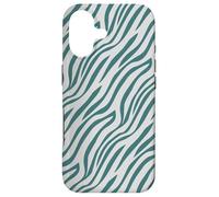 Carcasa para iPhone 17 Teal Green Grey Wavy Tribal Lines Free Strokes Pattern