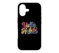 Carcasa para iPhone 17 Texto Divertido Yalla Habibi Significa Let's Go My Love Arabic Habibi