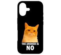 Carcasa para iPhone 17 The Answer is No Funny Grumpy Orange Cat Meme Weird Cat Face