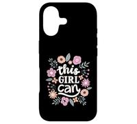 Carcasa para iPhone 17 This Girl Can Cute Floral Empowerment Tipografía