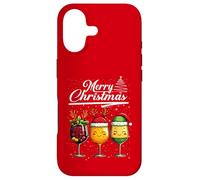 Carcasa para iPhone 17 Three Wine Glasses Merry Christmas Reindeer Santa Elf Xmas