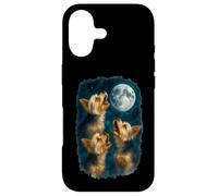 Carcasa para iPhone 17 Three Yorkshire Terriers Howling At The Moon 3 Yorkie Moon
