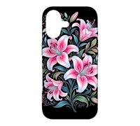 Carcasa para iPhone 17 Tiger Lilies Blue White Pink Summer Spring Flowers Lily Buds