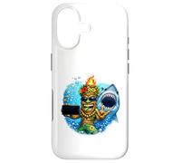 Carcasa para iPhone 17 Tiki Man Shark Selfie - Funny Island Ocean Vibes Tropical