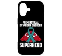 Carcasa para iPhone 17 Trastorno disfórico premenstrual PMDD Cinta Verde Azulado superhéroe