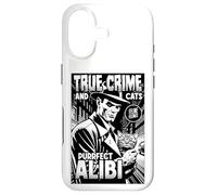 Carcasa para iPhone 17 True Crime and Cats Purrfect Alibi Funny Cat Lover Dueño
