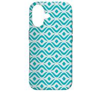 Carcasa para iPhone 17 Turquoise Blue Aqua Round Smooth Wavy Rhombuses Pattern