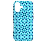 Carcasa para iPhone 17 Turquoise Blue Stars Triangles Geometry Mosaic Pattern