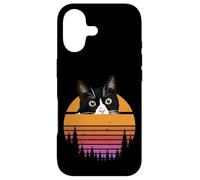 Carcasa para iPhone 17 Tuxedo Cat Retro 70s Sunset Vintage Cat Lover