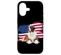 Carcasa para iPhone 17 USA Flag 4th July American Patriotic Saint Bernard Lover