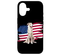 Carcasa para iPhone 17 USA Flag 4th July Fourth American Borzoi Dog Lover