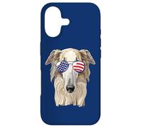 Carcasa para iPhone 17 USA Flag 4th July Fourth American Sunglasses Borzoi Lover